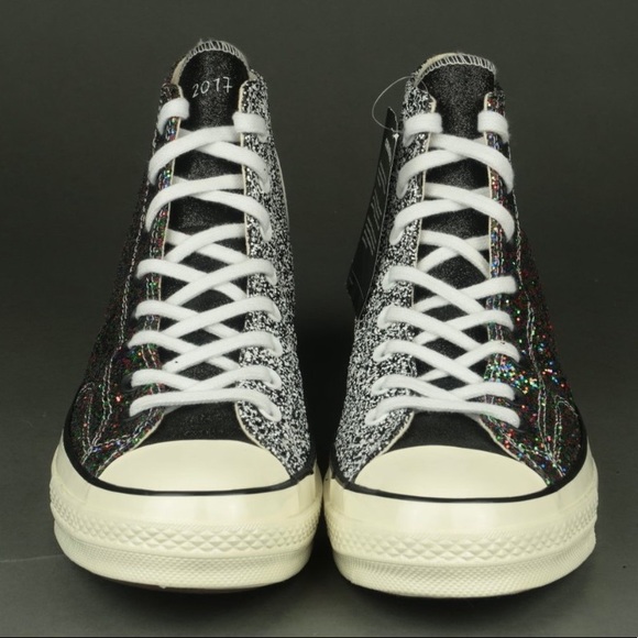 Converse x JW Anderson Chuck Taylor All Star High Tops Black Multicolor Glitter - Picture 2 of 14